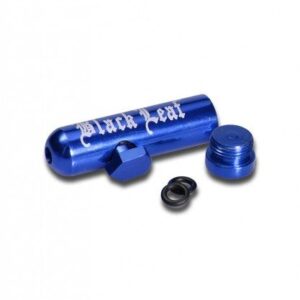 Black Leaf snuff bullet i blå, demonteret visning