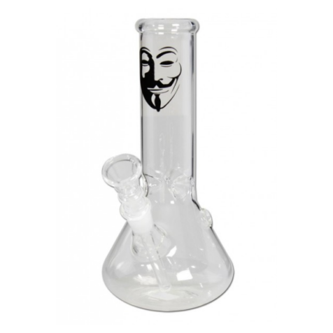 Glas bong med Anonymous ansigt design