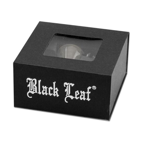 Mørkere glaspustet bonghoved - ø17 | Black Leaf - Image 3