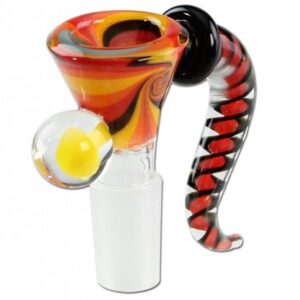 Bonghoved med spiral i pustet glas Ø17 fra Black Leaf, elegant design.