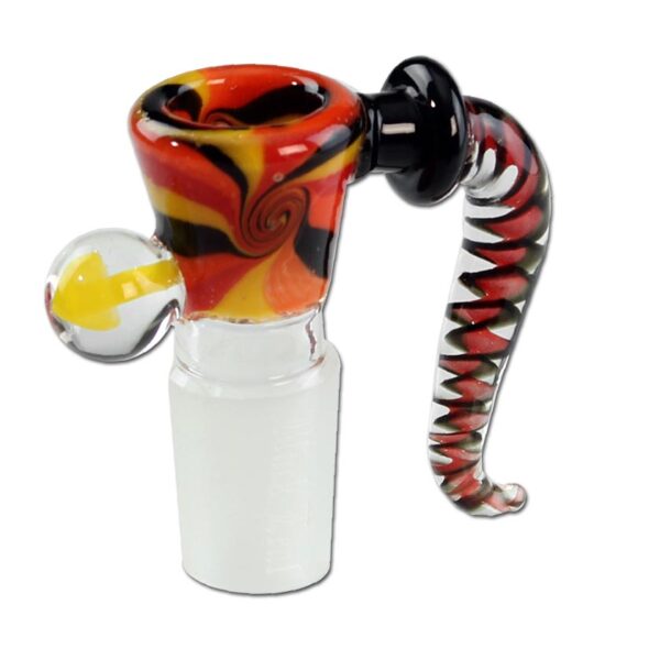 Bonghoved med spiral i pustet glas Ø17 fra Black Leaf, elegant design.
