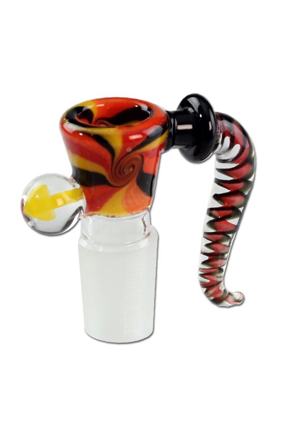 Bonghoved med spiral i pustet glas Ø17 fra Black Leaf, elegant design.