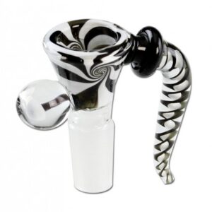 Mørkt mønster bonghoved i glaspustet design Ø17 fra Black Leaf