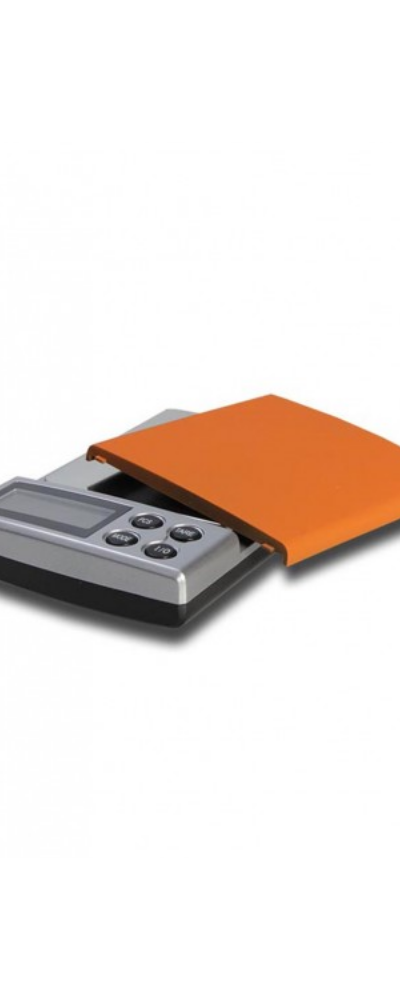 Digital vægt med aftageligt orange cover og LCD-skærm