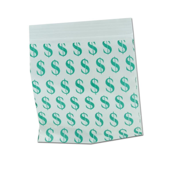 Zipper bags med dollar-design, stilfulde og praktiske poser til opbevaring.