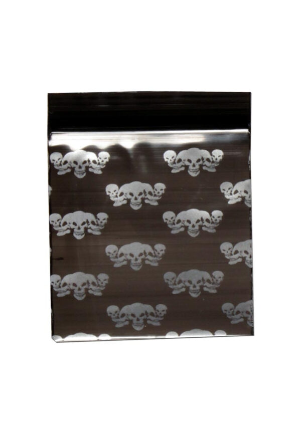 Zipper bags med skull-design, ideelle til sikker opbevaring og transport.