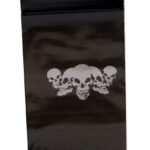 Zipper bags med skull-design, praktiske og stilfulde poser til opbevaring.