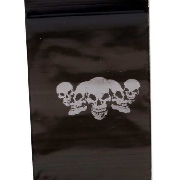 Zipper bags med skull-design, praktiske og stilfulde poser til opbevaring.