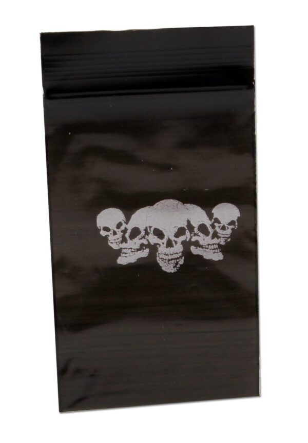Zipper bags med skull-design, praktiske og stilfulde poser til opbevaring.