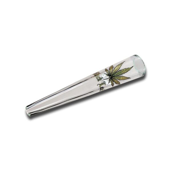 Black Leaf Glass Chillum i klar glas