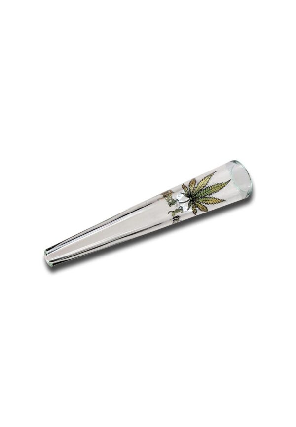 Black Leaf Glass Chillum i klar glas