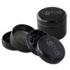 Sort Black Leaf Lotus grinder, fire dele med keramisk belægning for holdbarhed og effektiv formaling.