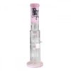 BL Ice bong med 2x drum percolator, pink design til optimal filtrering