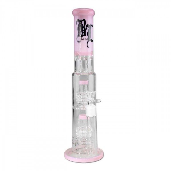 BL Ice bong med 2x drum percolator, pink design til optimal filtrering