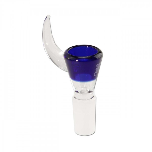 Blåt BL bonghoved med horn og SG14, perfekt til en stilfuld bong.