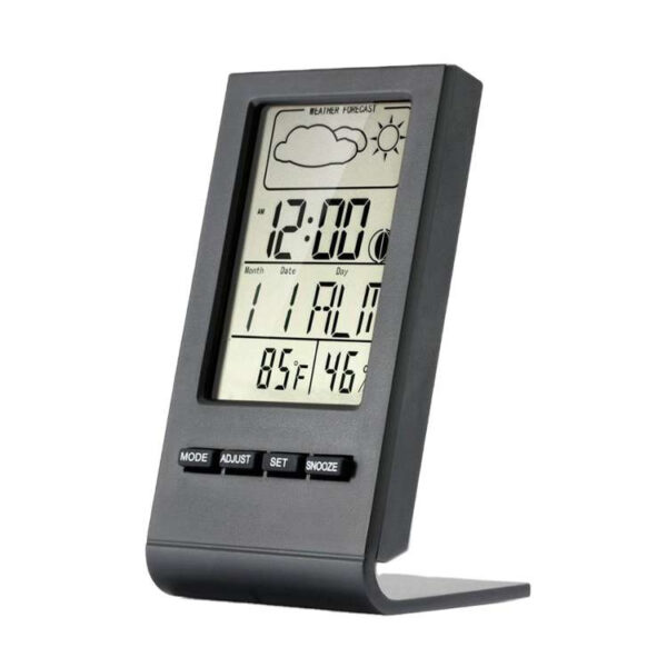 Vejrstation med termometer, hygrometer, barometer og kalender til præcise målinger