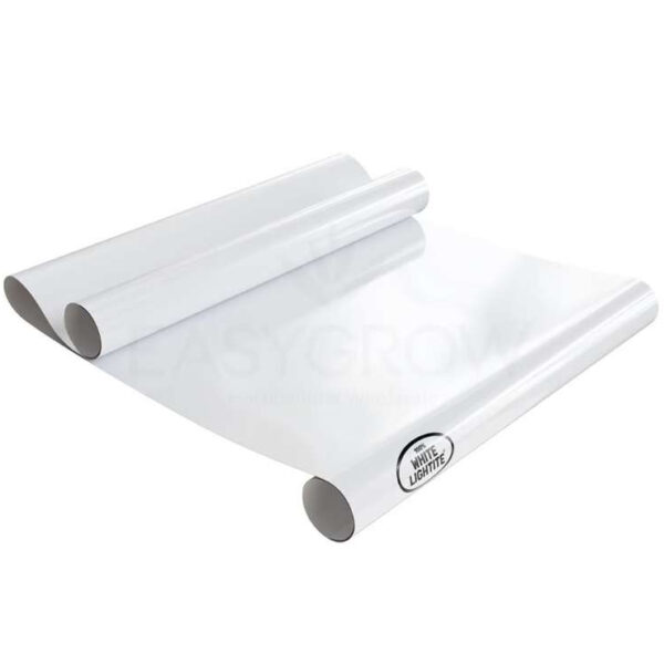 White Lightite reflekterende folie (120mu, 2m x 1m) til plantevækst.