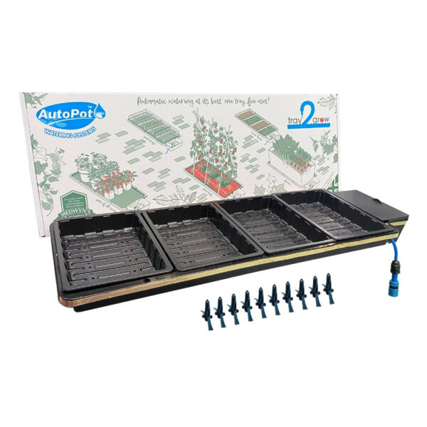 AutoPot Tray2Grow vandingssystem, én bakke, designet til fem anvendelser som stiklinger, frø og potter.