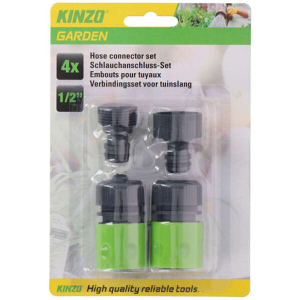 Kinzo Garden slangesæt med 4 forbindelser til effektiv vanding