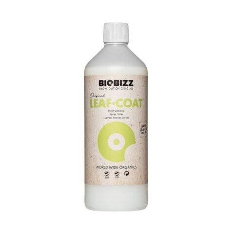 Biobizz Leaf Coat 1L, økologisk bladbeskyttelse, der styrker plantens immunforsvar mod skadedyr og sygdom.