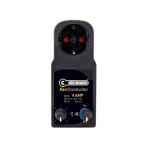 Cli-Mate Smart ventilatorstyring med 4A og temperatursensor, designet til præcis kontrol af ventilation.