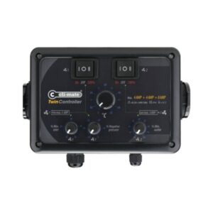 Cli-Mate Twin Controller, 12-24A, præcis styring af temperatur og ventilatorhastighed i vækstrum.