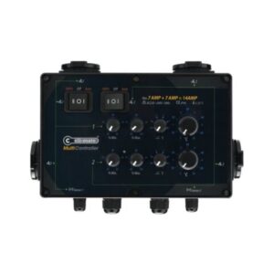 Cli-Mate klimarregulator, 2 x 12A, designet til præcis kontrol af hastigheden på op til 4 ventilatorer.