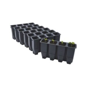 Garland grobakke med 28 celler, sort plast, designet til frøspiring og stiklinger.