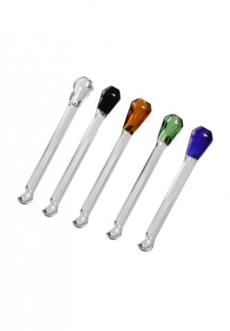 Snifferør af glas med integreret ske til praktisk og præcis dosering.