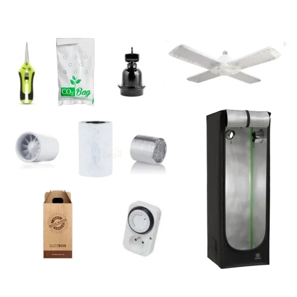 Growbox Herbgarden Silver grow tent 50x50x140 cm + LED Agrolite 120W complete grow tent kit - Image 9