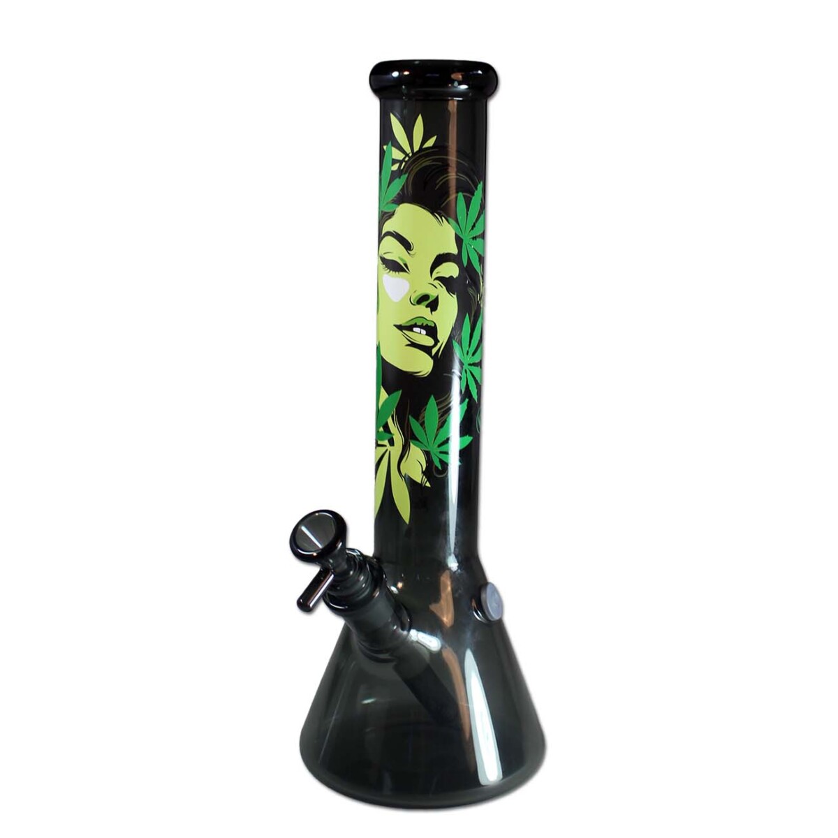Black Leaf | FIRE-FLOW™ beaker bong – Mary Janes 1 (35 cm) - Subseed.dk