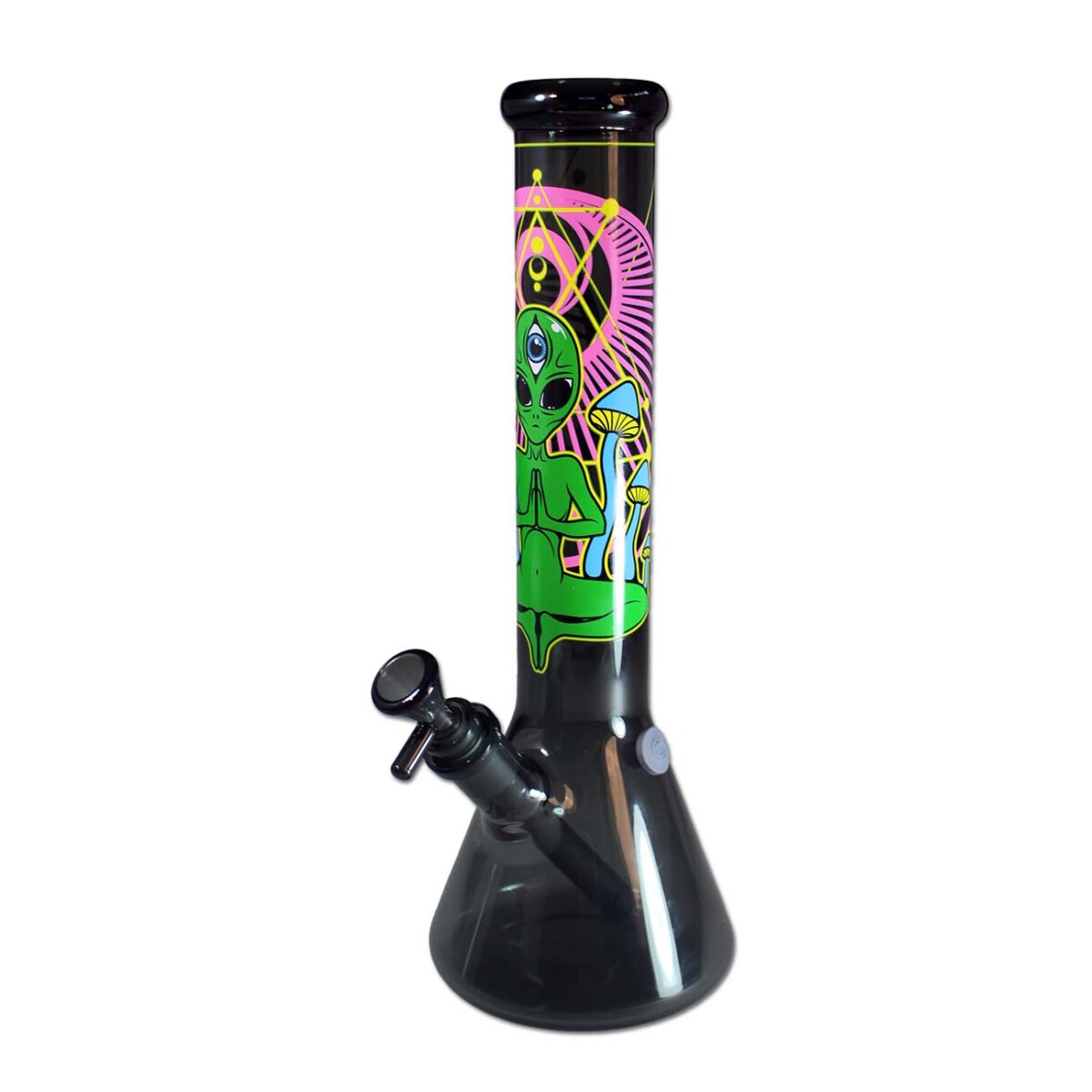 Black Leaf | FIRE-FLOW™ beaker bong – Trippy Alien (35 cm) - Subseed.dk